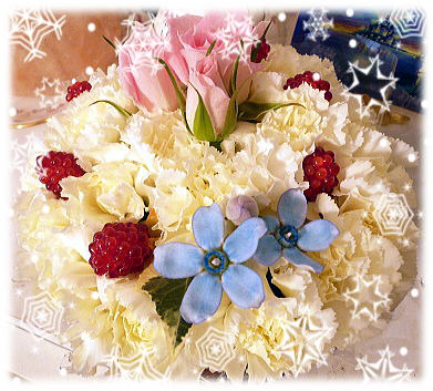 妹から届いた花のケーキ